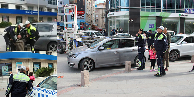 Hatalı park edilen aracın çalıntı olduğu ortaya çıktı