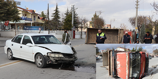 Otomobille kamyonet kafa kafaya çarpıştı: 2 yaralı