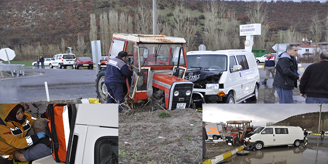 Konya’da traktörle minibüs çarpıştı: 4 yaralı