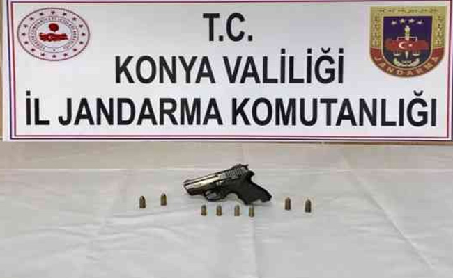 Konya’da Jandarma Seri Numarasız Tabanca Ele Geçirdi