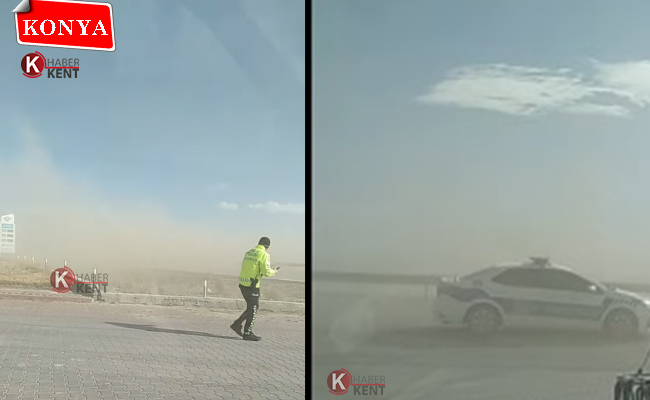 Konya-Ankara Karayolu Kum Fırtınası Dolayısıyla Kapatıldı!