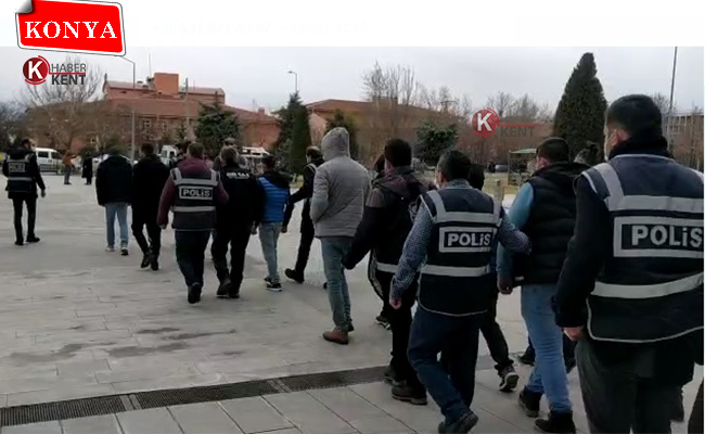 Konya Polisinden 48 Adrese Baskın: 65 Aranan Şahıs Yakalandı