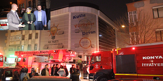 AK Parti ilçe binasında yangın paniği