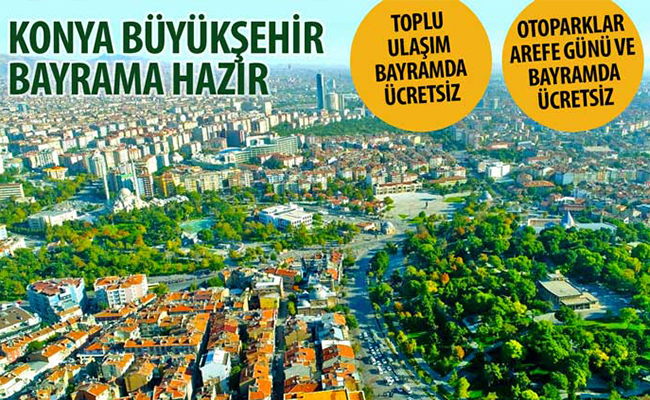 Konya’da Toplu Ulaşım Bayramda Ücretsiz