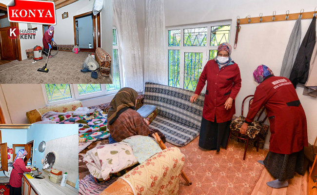 Meram’da Yalnız ve Geliri Olmayan Yaşlıların Evleri Bayrama Hazırlanıyor