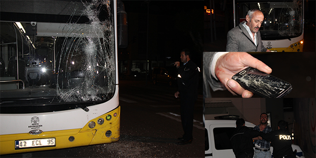 Alkollü sürücü, belediye otobüsüne ateş edip şoförünü darp etti