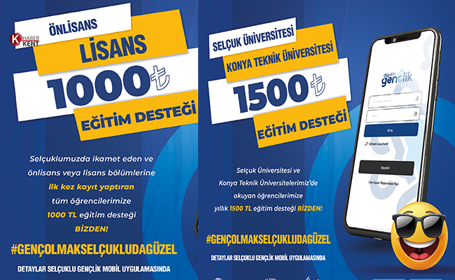 Selçuklu Belediyesi Üniversite Öğrencilerine 1.000 ve 1.500 Lira Para Dağıtacak