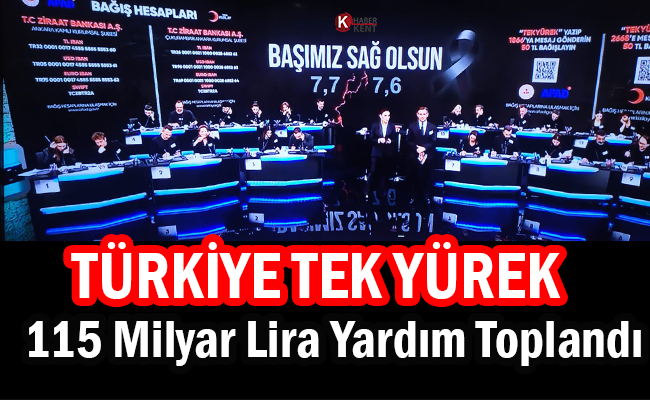 Türkiye Tek Yürek: 115 Milyar Lira Yardım Toplandı
