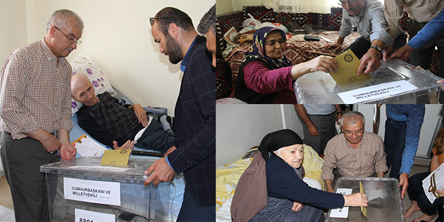 Seyyar sandıkta oylarını kullandılar