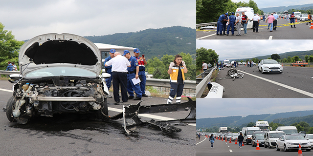 Otomobil ters şeride uçtu: 1 ölü, 7 yaralı