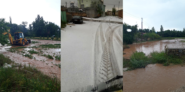 Derbent dolu ve yağışa teslim