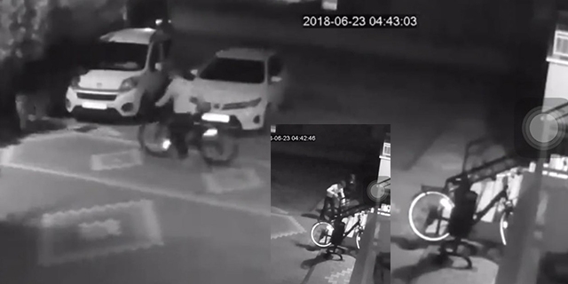 Bisiklet çalan 3 şüpheli güvenlik kamerasında