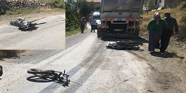 Motosiklet ile kamyon çarpıştı: 1 ölü, 1 yaralı