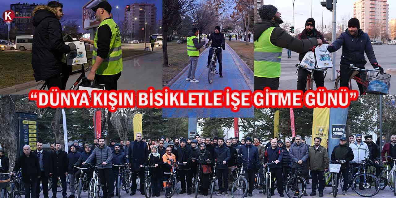 Konya’da ‘Dünya Kışın Bisikletle İşe Gitme Günü’ Kutlandı