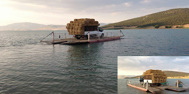 Beyşehir Gölü’ndeki adalara duba üzerinde taşımacılık yapılıyor