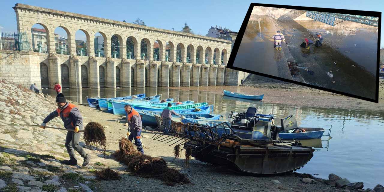 Beyşehir’de Tarihi Taş Köprü ve Çarşamba Kanalı’nda Temizlik Çalışması Yapıldı