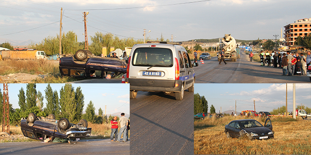 Otomobille kamyonetin çarpıştığı kaza güvenlik kamerasında
