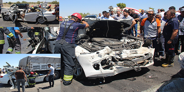 Lüks otomobil tıra ok gibi saplandı: 2 ölü, 2 ağır yaralı