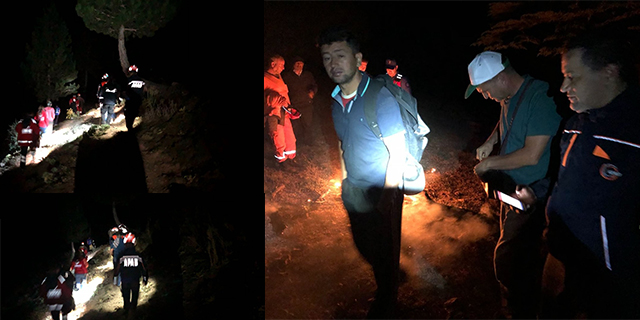 Dağda mahsur kalan 3 kişiye kurtarma operasyonu