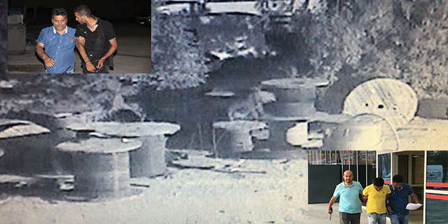 Makaradaki bakır kabloları sökerken suçüstü yakalandılar