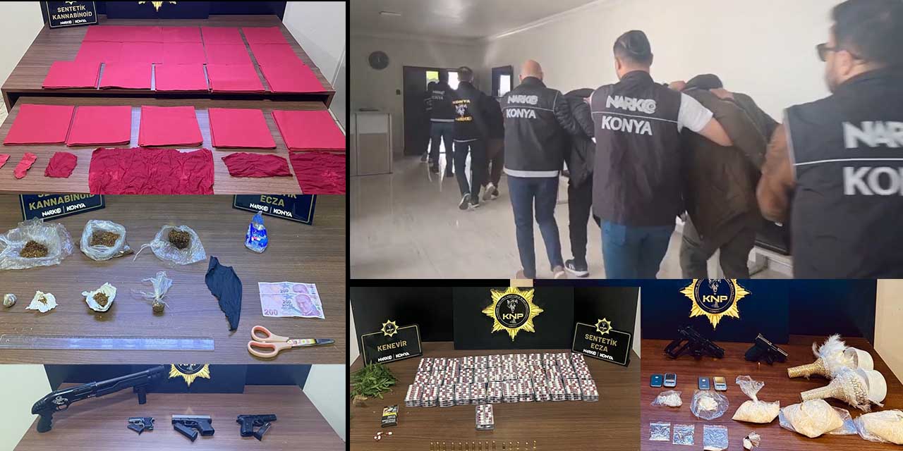 Konya Polisinden Son Bir Haftada 38 Ayrı Uyuşturucu Operasyonu: 37 Tutuklama