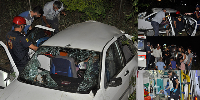 Motosikletle otomobil çarpıştı: 10 yaralı