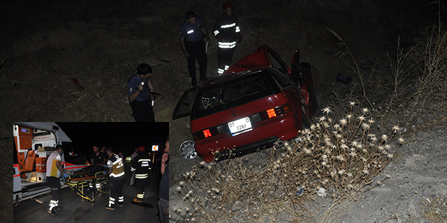 Otomobil uçuruma yuvarlandı: 2 yaralı