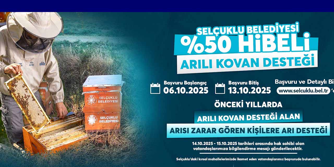 Selçuklu Belediyesi’nin Yüzde 50 Hibeli Arılı Kovan Desteğine Başvurular Başladı