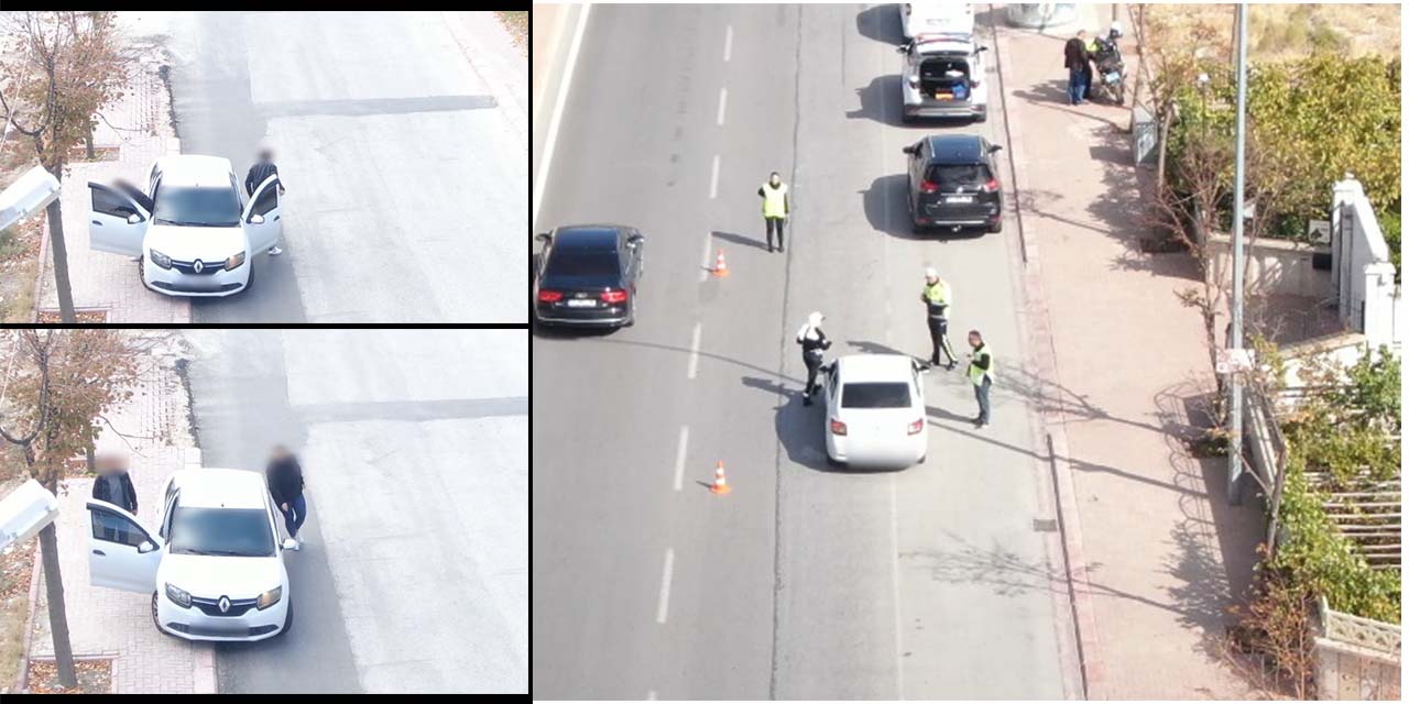 Polisi Görünce Sürücü Değişikliği Yaptılar: Kameraya Yakalandılar!