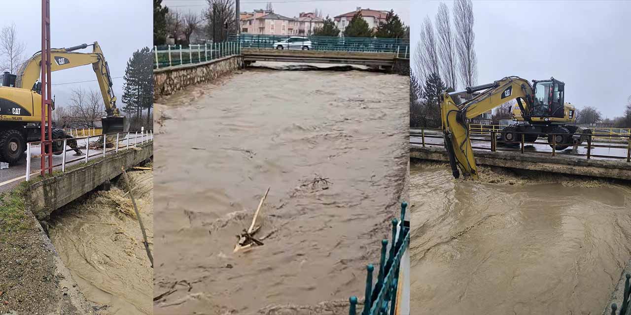Seydişehir’de Belediye Ekiplerinin Şiddetli Yağış Mesaisi