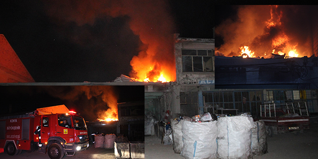 Hurdalık çatısı alev alev yandı