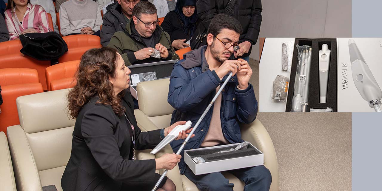 Bağışlanan Akıllı Bastonlar Kullanım Eğitiminin Ardından Engellilere Teslim Edildi