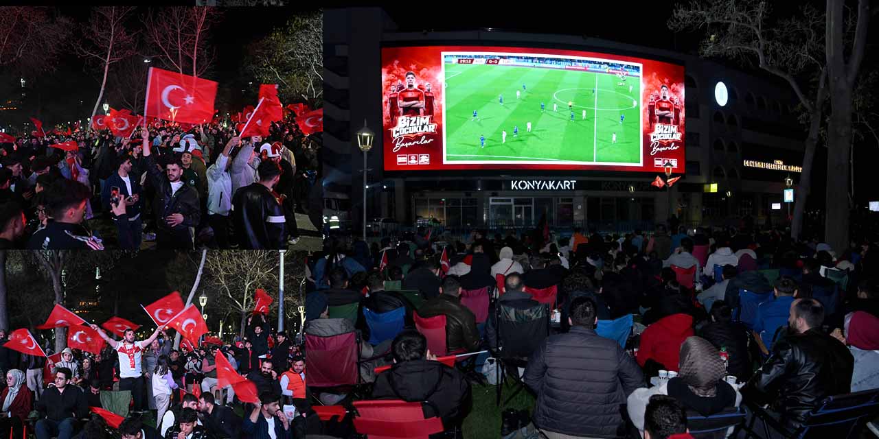 Konyalılar Milli Coşkuyu Dev Ekrandan Takip Etti