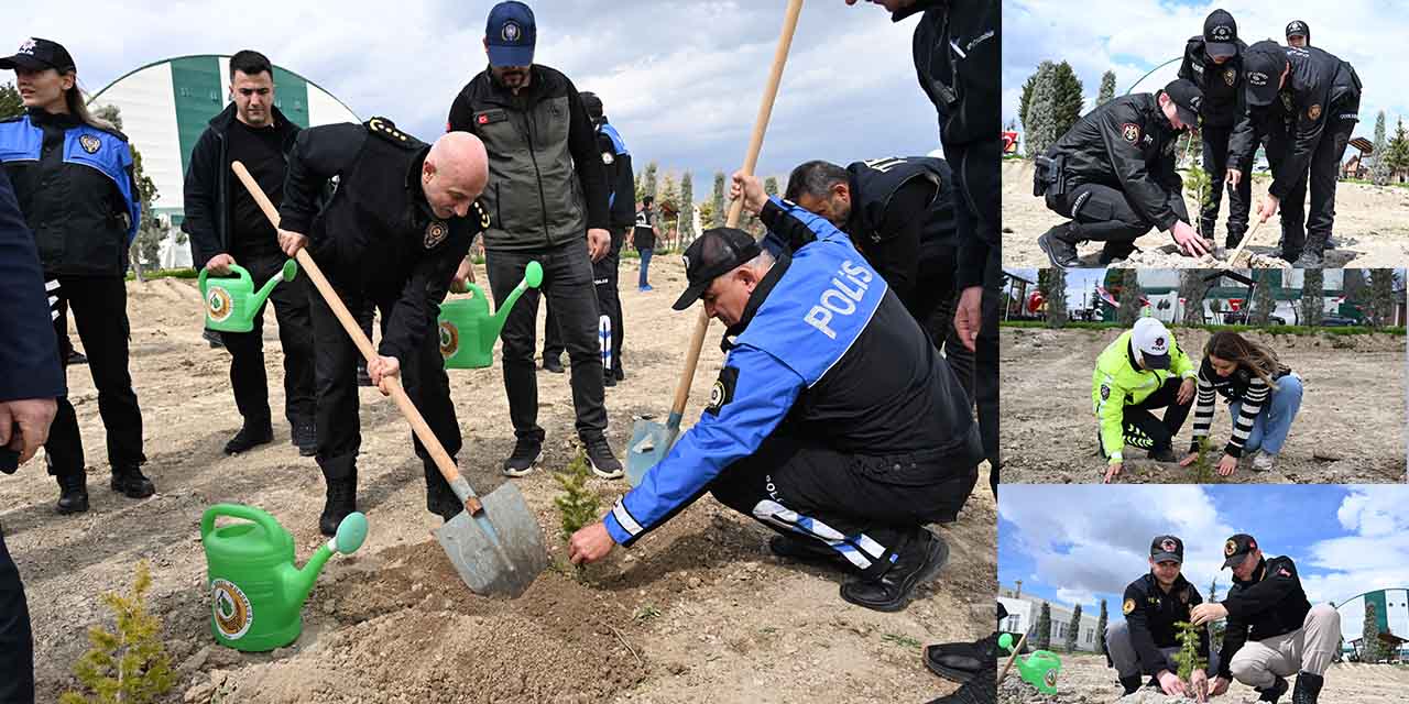 Konya Polisi Fidanları Toprakla Buluşturdu