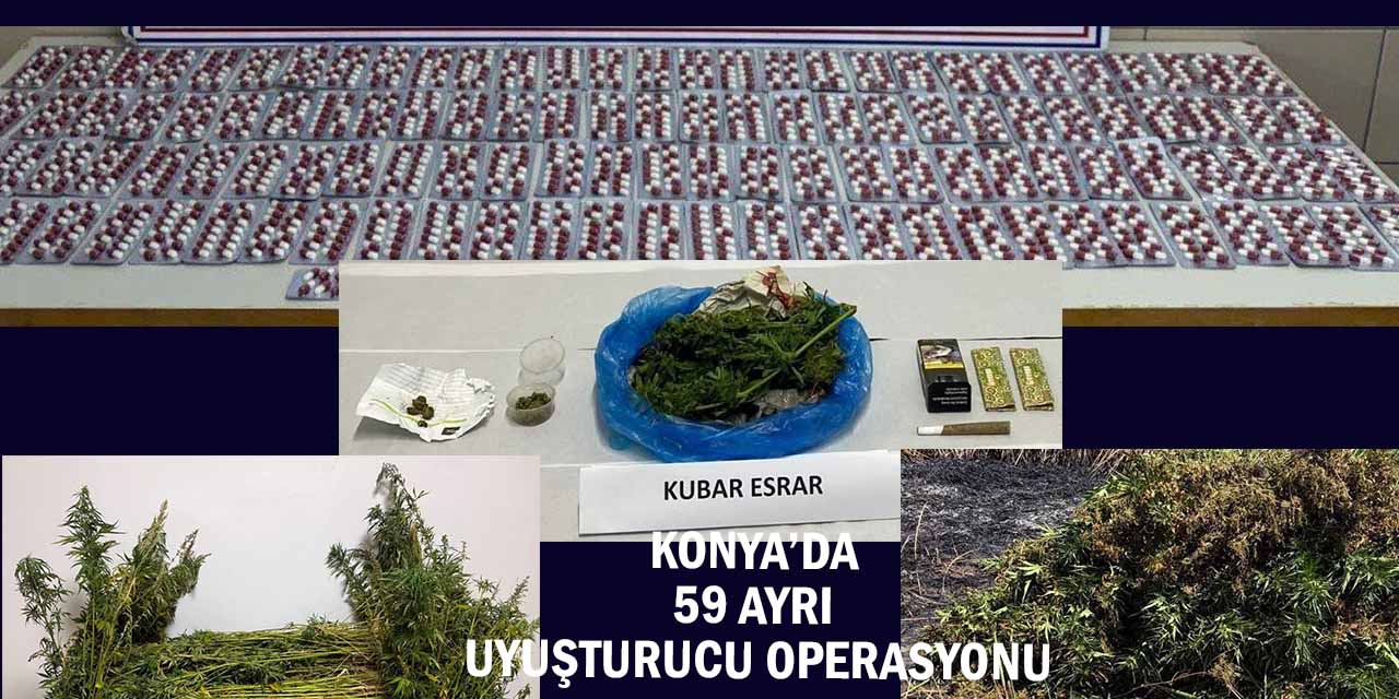 Konya’da 59 Ayrı Uyuşturucu Operasyonu: 66 Gözaltı, 7 Tutuklama