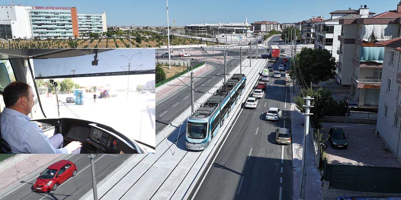 Yapımı Biten Adliye-Şehir Hastanesi Tramvay Hattı’nın İlk Test Sürüşünü Başkan Altay Yaptı