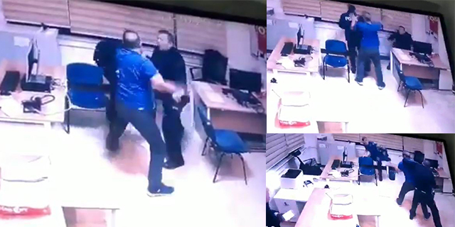 Demir çubukla polisi yaraladı