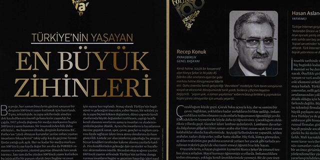 Recep Konuk, “Türkiye'nin Yaşayan En Büyük Zihinleri” Arasında