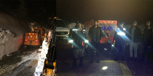 Araçla Gezintiye Çıktıkları Yaylada Mahsur Kalan 3 Kişiyi AFAD Kurtardı