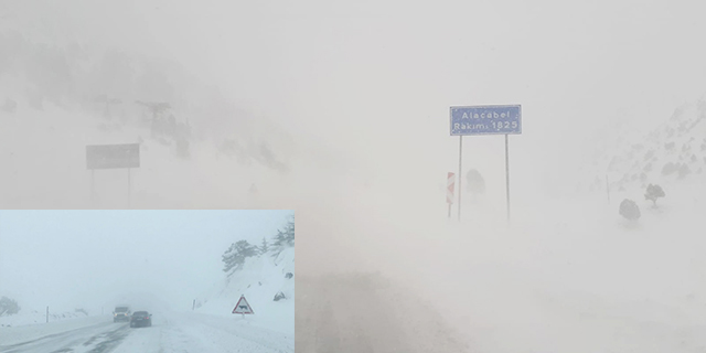 Konya-Antalya Karayolunda Kar Yağışı ve Tipi Ulaşımı Olumsuz Etkiliyor