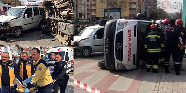 Ambulans ile hafif ticari araç çarpıştı: 5 yaralı