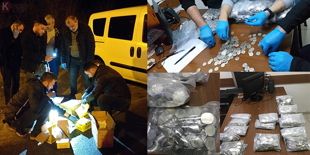 Konya’da 200 bin liralık sahte madeni euro ele geçirildi