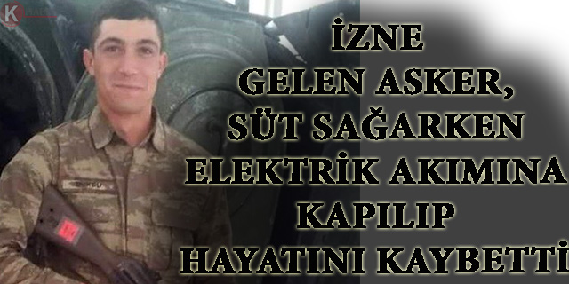 İzne gelen asker, süt sağarken elektrik akımına kapılıp hayatını kaybetti