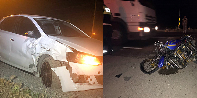 Otomobille motosiklet çarpıştı: 1 ölü
