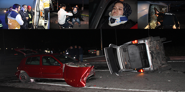 AK Partilileri taşıyan minibüsle otomobil çarpıştı: 7 yaralı