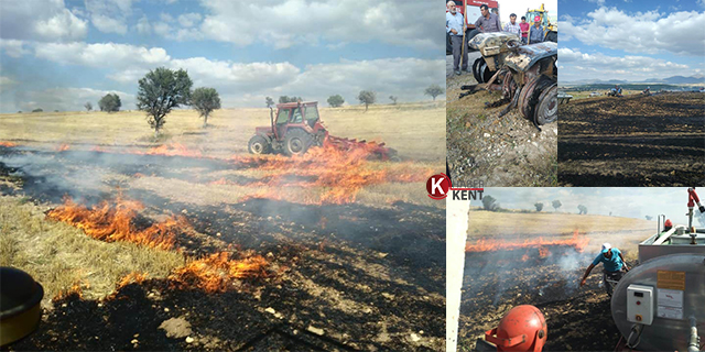 Konya’da tarlalar alev alev yandı