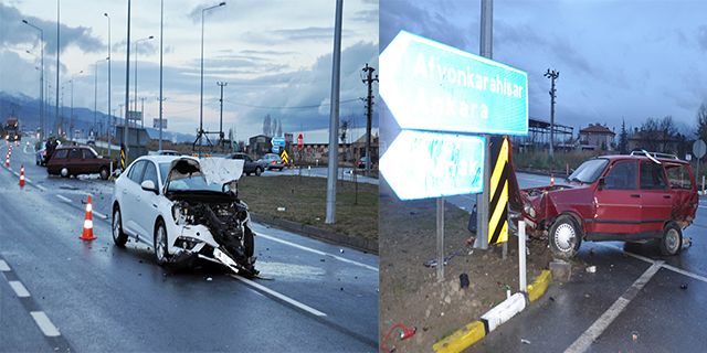 Akşehir’de iki otomobil çarpıştı: 3 yaralı