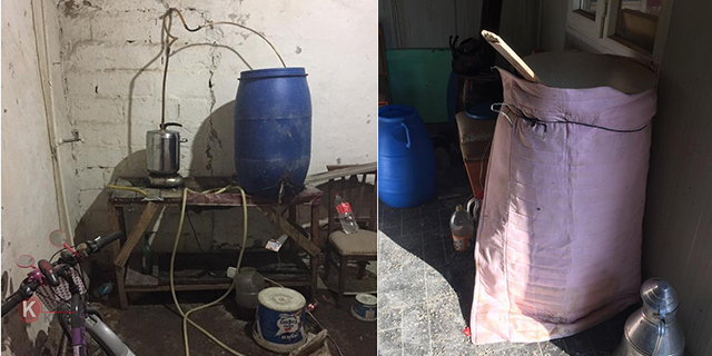 Konya’da sahte içki imalatı yapılan eve baskın