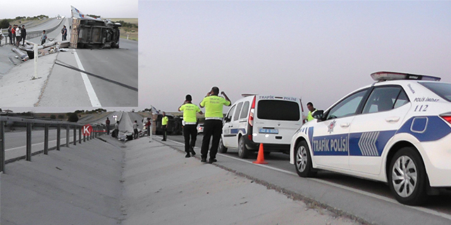 Konya’da kamyonet devrildi: 1 yaralı