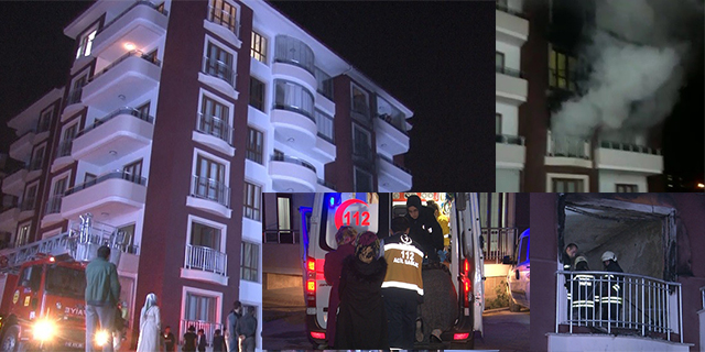 Apartmanda yangın paniği: 10 kişi hastanelik oldu